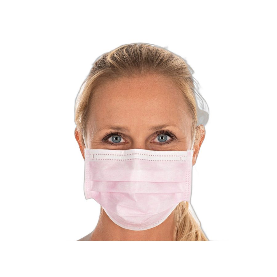Medicīniskās sejas maskas TYPE II rozā