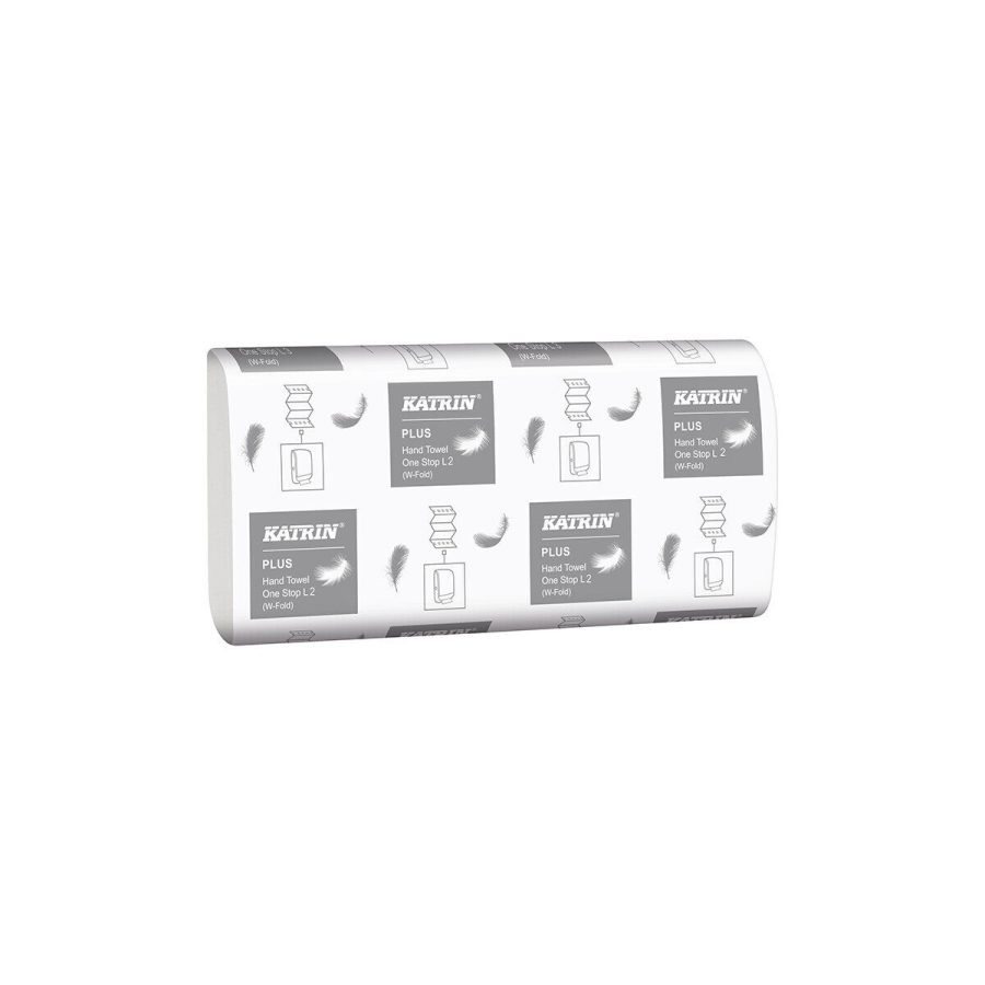 Katrin Plus, roku dvieļi loksnēs, C-Fold, 2-slāņu, 100 loksnes/pac