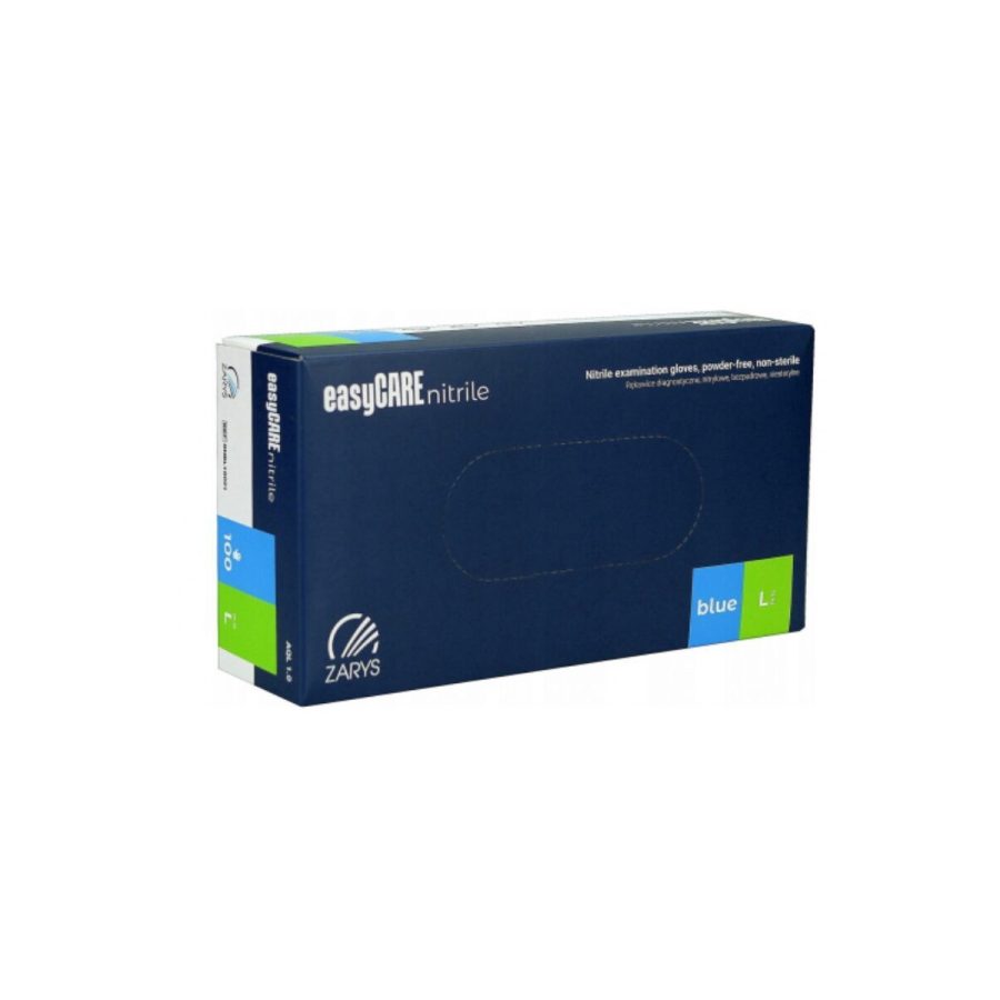 Nitrila cimdi, nepūderēti «Easy CARE», zilā krāsā, 100 gb.