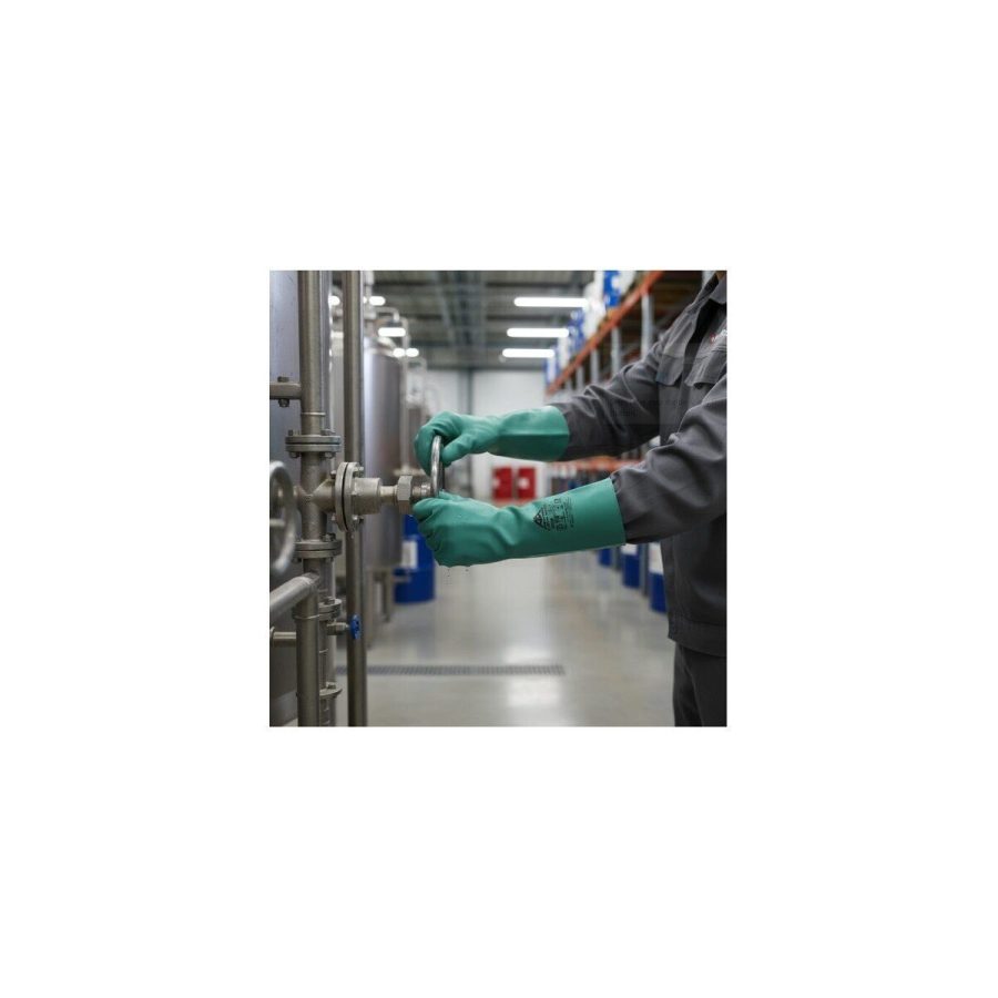 Active CHEM H4010 nitrila ķīmiskās aizsargcimdi 33 cm, zaļi