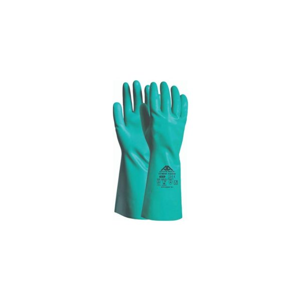 Active CHEM H4010 nitrila ķīmiskās aizsargcimdi 33 cm, zaļi
