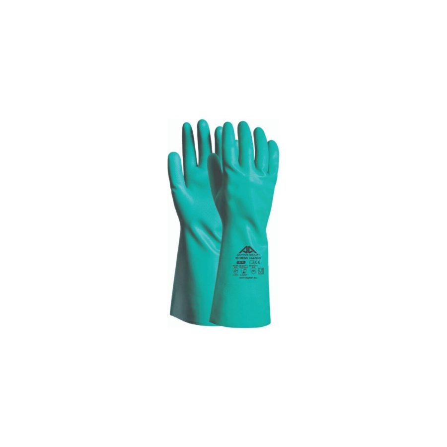 Active CHEM H4010 nitrila ķīmiskās aizsargcimdi 33 cm, zaļi