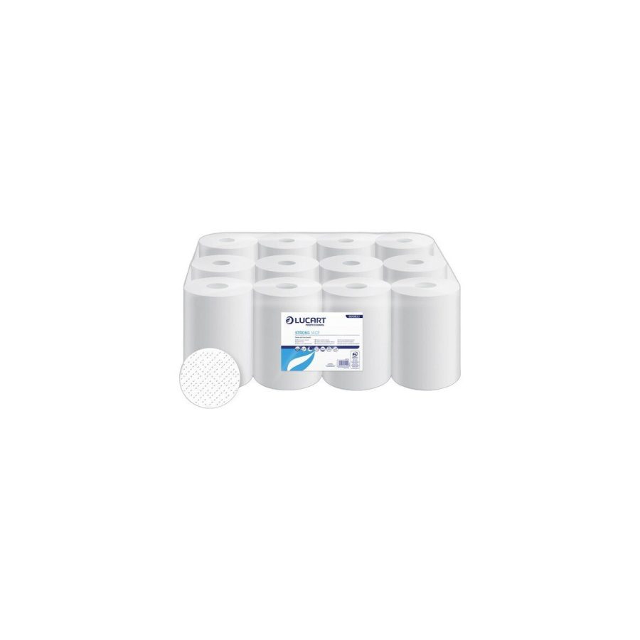 Lucart Strong 14 CF papīra roku dvieļi ruļļos ar centra padevi (2 sl., 55 m), 12 ruļļi Lucart Strong 14 CF papīra roku dvieļi ruļļos ar centra padevi (2 sl., 55 m), 12 ruļļi