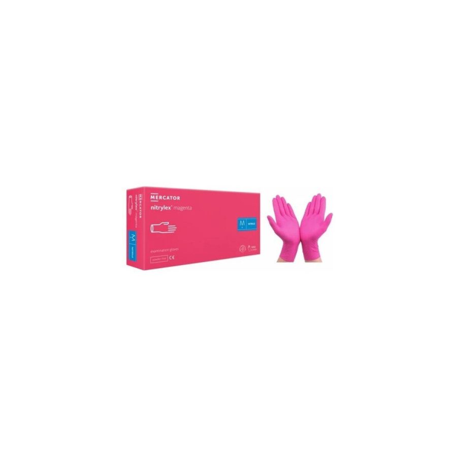 MAGENTA, spilgti rozā nitrylex classic Nitrila cimdi, bez pūdera N100