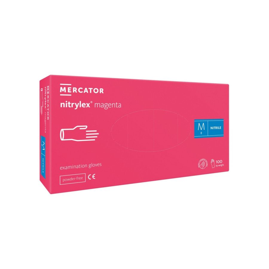 MAGENTA, spilgti rozā nitrylex classic Nitrila cimdi, bez pūdera N100