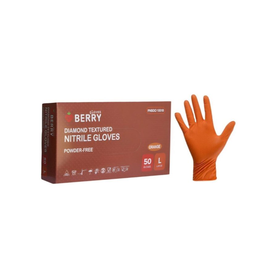 Nitrila cimdi, Berry Diamond Orange, 50 gb. Nitrila cimdi, Berry Diamond Orange, 50 gb.