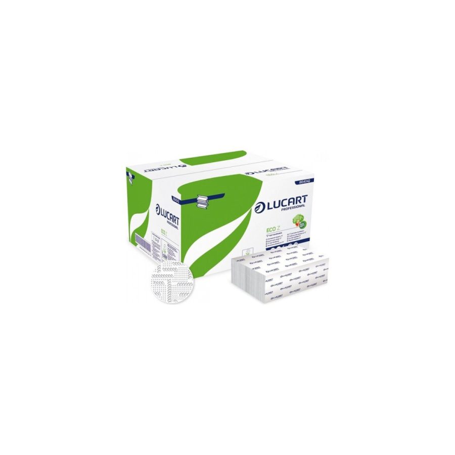 Lucart ECO Z papīra roku dvieļi loksnēs (Z-locījums, 2 sl.), 15 iepakojumi Lucart ECO Z papīra roku dvieļi loksnēs (Z-locījums, 2 sl.), 15 iepakojumi