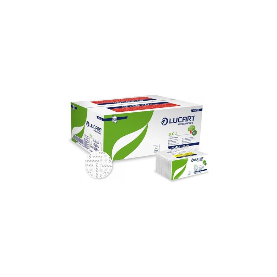 Lucart ECO Z papīra roku dvieļi loksnēs (Z-locījums, 2 sl.), 18 iepakojumi Lucart ECO Z papīra roku dvieļi loksnēs (Z-locījums, 2 sl.), 18 iepakojumi