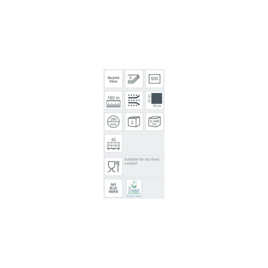 SKYTECH 3.500 XL — trīskārtu industriālie papīra dvieļi rullī (2 ruļļi) SKYTECH 3.500 XL — trīskārtu industriālie papīra dvieļi rullī (2 ruļļi)