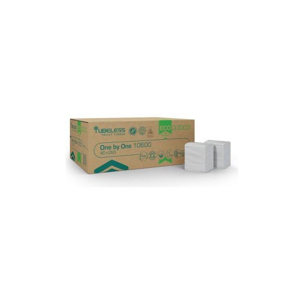 TUBELESS One by One ECO 10600 — tualetes papīrs loksnēs no pārstrādātas celulozes